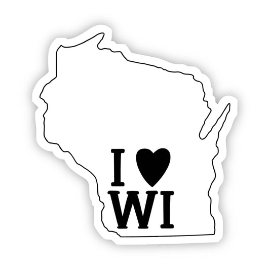 "I Love Wisconsin" Sticker - Wander Together Outfitters