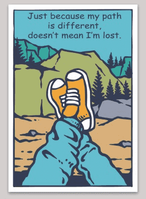 "Just Because My Path Is Different Doesn't Mean I'm Lost" Sticker Decal - Wander Together Outfitters