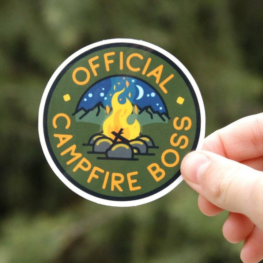 "Official Campfire Boss" Camping Sticker Decal - Wander Together Outfitters