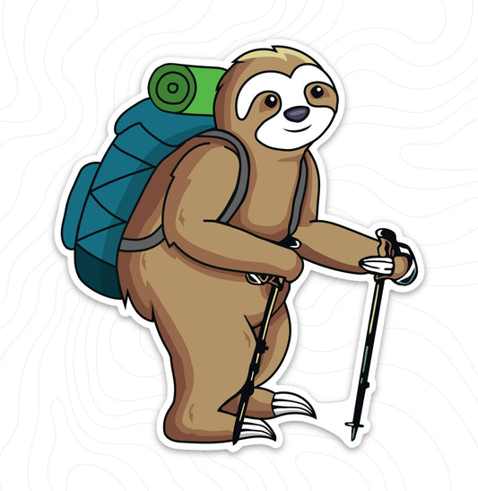 Sloth Hiker Sticker - Wander Together Outfitters