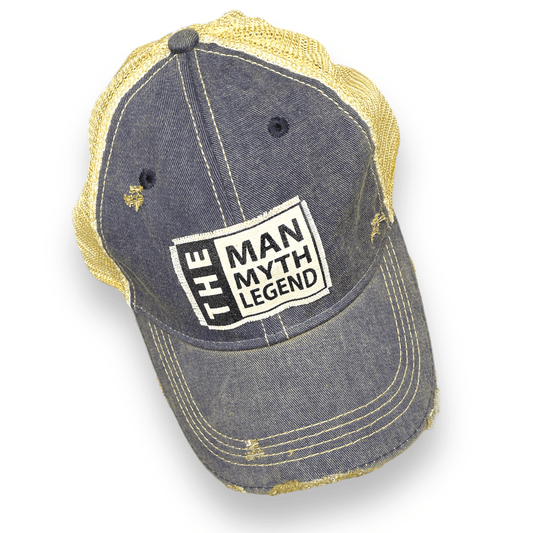 "The Man The Myth The Legend" Distressed Trucker Cap (CLEARANCE) - Wander Together Outfitters
