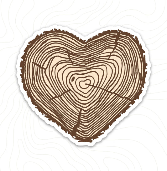 Tree Rings Sticker (Heart) - Wander Together Outfitters