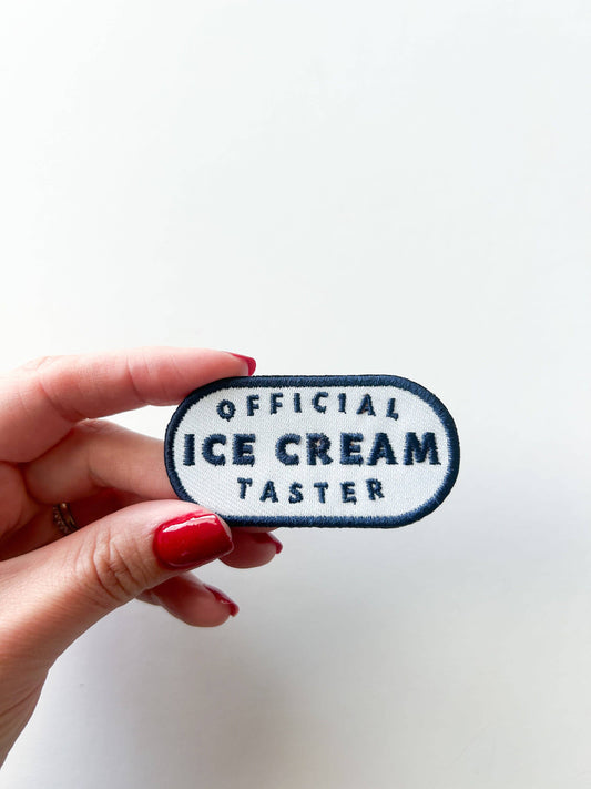 Official Ice Cream Taster Embroidered Iron On Patch
