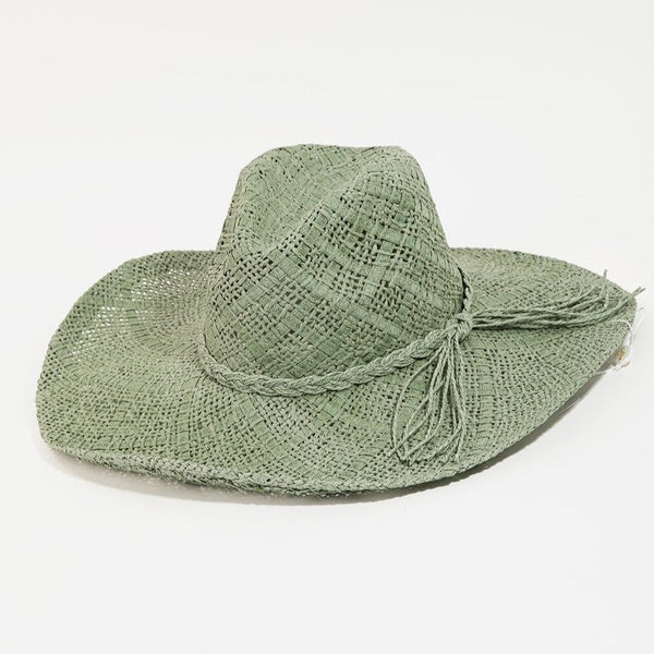 Green Straw Braided Hat