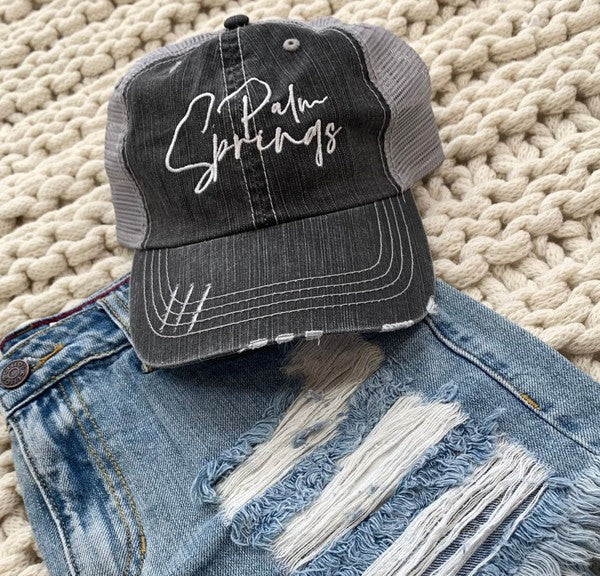 “Palm Springs” Embroidered Trucker Hat