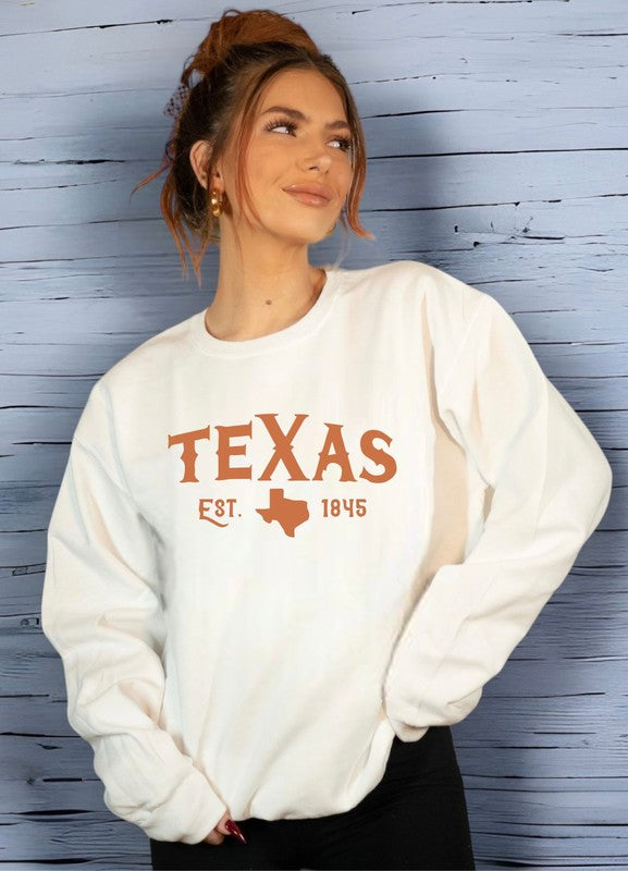 “Texas Est. 1845” Premium Crewneck Sweatshirt (Various Colors)