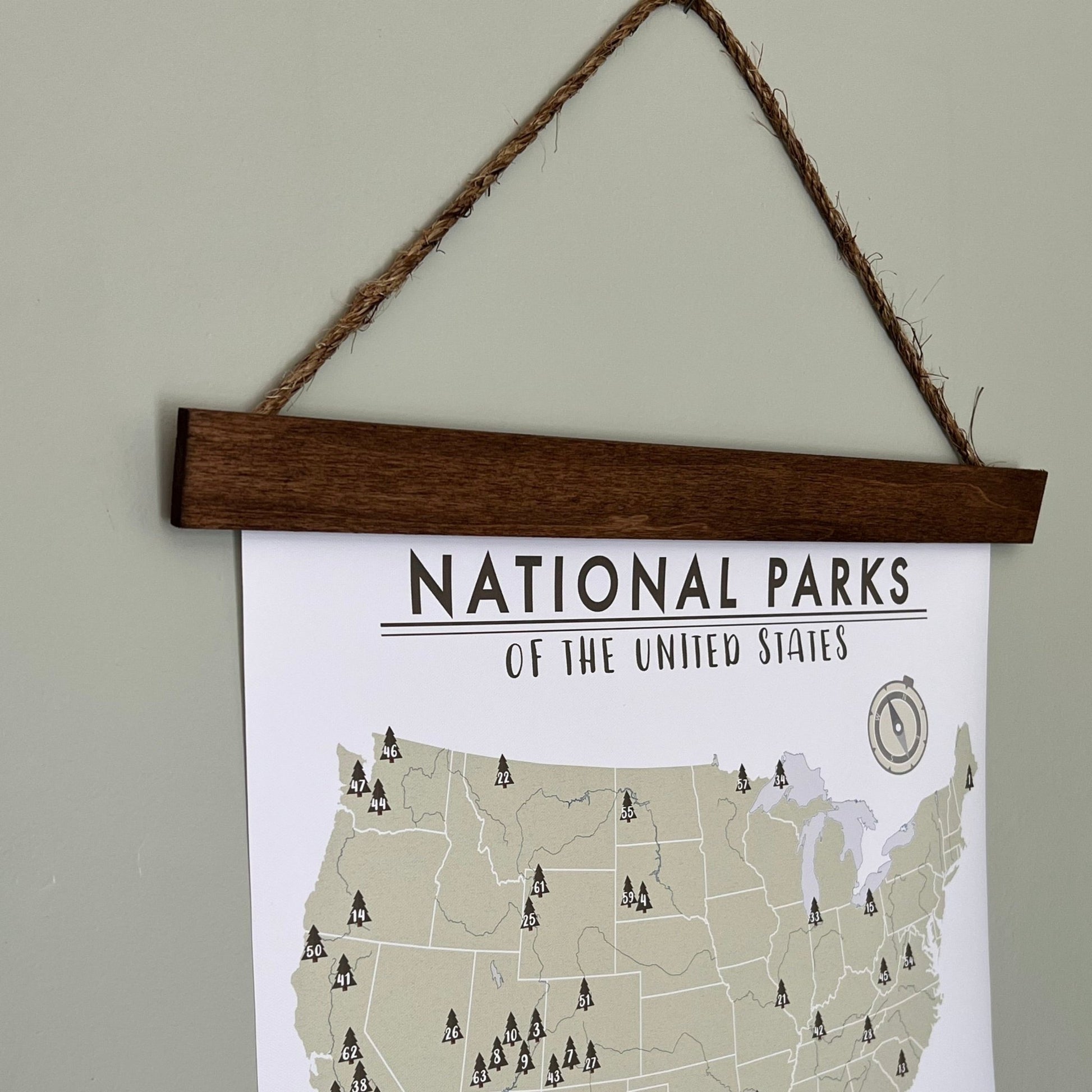 18x24 Framed Canvas National Parks Checklist - Wander Together Outfitters