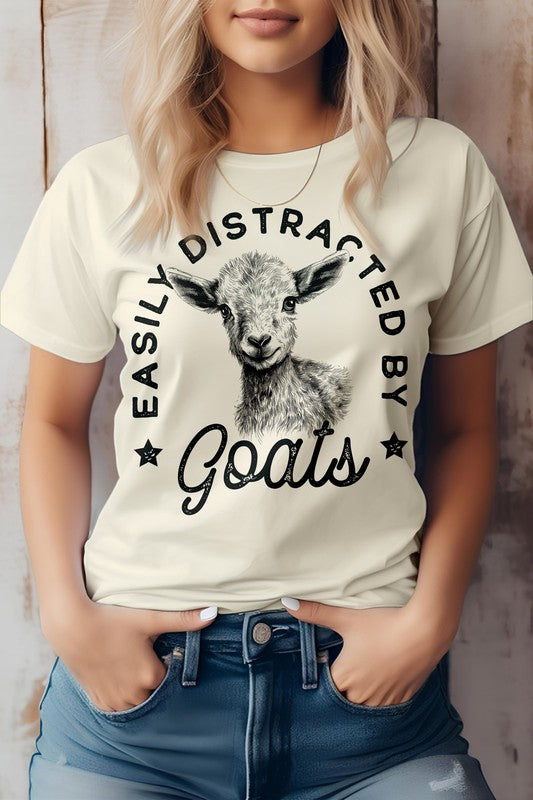 “Easily Distracted by Goats” Farm Graphic Tee