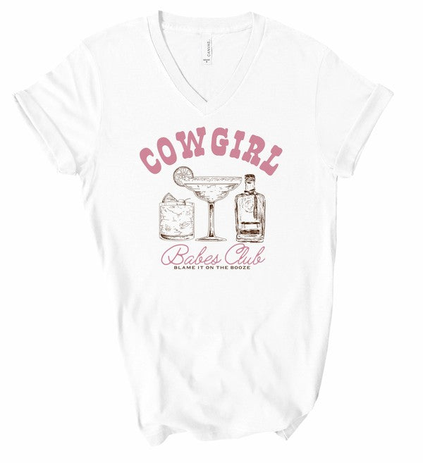 "Cowgirl Babe Club" Plus Size V-Neck T-shirt