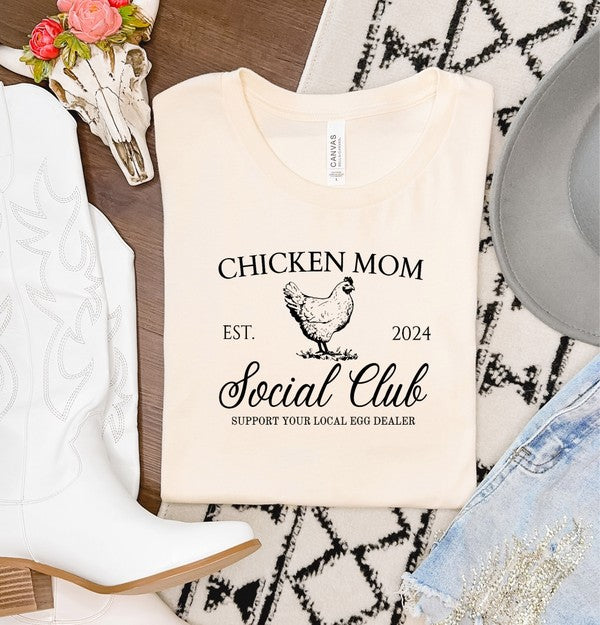 "Chicken Mom Social Club" Graphic Boutique T-shirt (Plus Size)