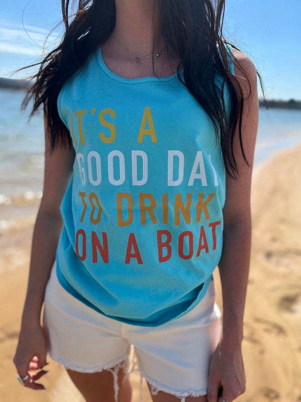 “It's Good Day To Drink On A Boat” Tank Top -Plus Size