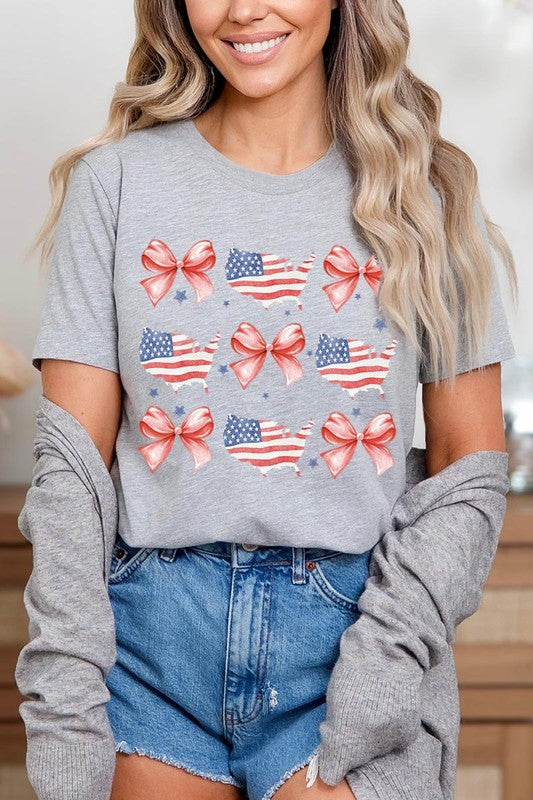 Coquette Flag and Bow Graphic T Shirts