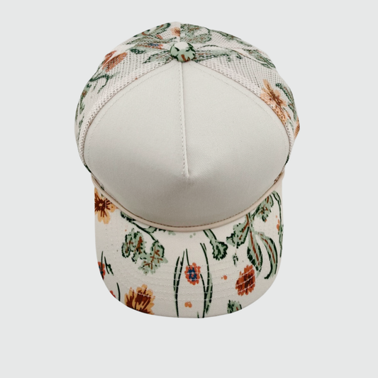 TEELUX - Cotton Structured Hat Blank -  SNAP BACK W MESH  - FLORAL