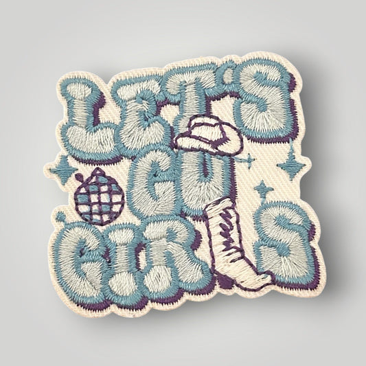 “Let’s Go Girls” Disco Cowgirl Iron On Patch