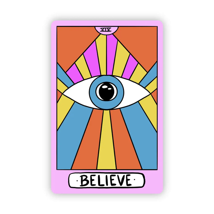 Believe Evil Eye Tarot card Sticke