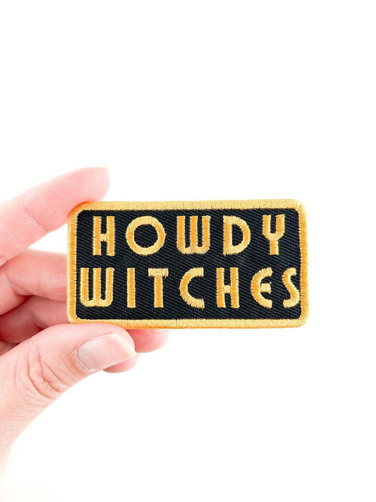 "Howdy Witches" Embroidered Iron On Patch Halloween