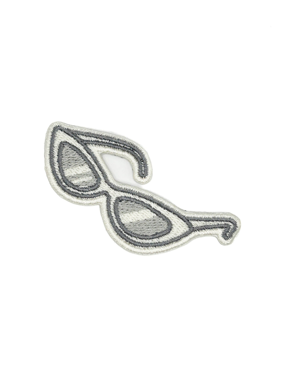 Patch of sunglasses on a white background