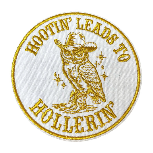 Hootin’ Leads To Hollerin’ Owl Iron On Patch