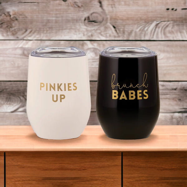 "Pinkies Up" "Brunch Babes" Wine Tumblers