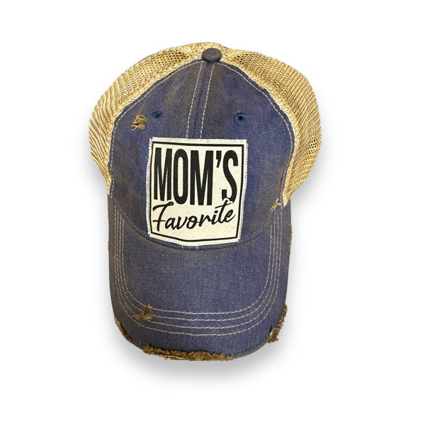 “Mom’s Favorite” Unisex Distressed Vintage Cap