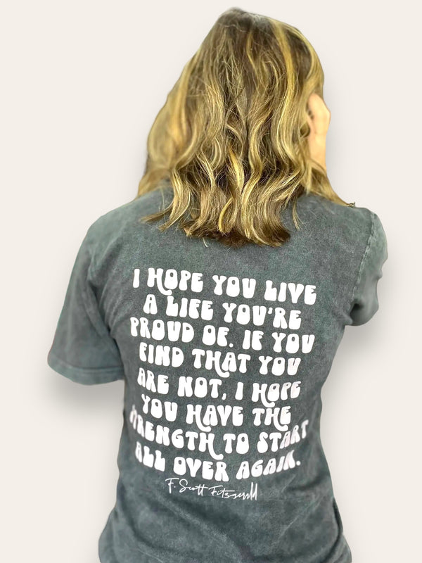 Fitzgerald Quote Flower Pocket T-Shirt (CLEARANCE)