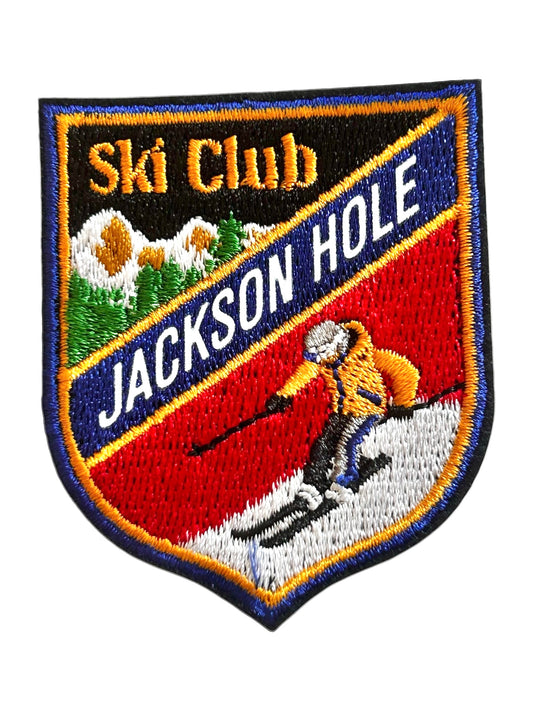 "Jackson Hole Ski Club" Embroidered Iron On Patch