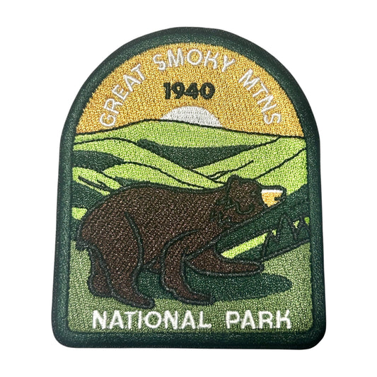 Great Smoky Mountains Bear Iron On Patch