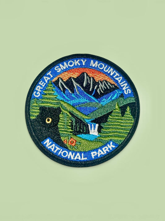 Great Smoky Mountains Round Iron On Patch