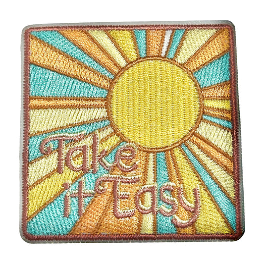 Take It Easy Embroidered Iron On Patch