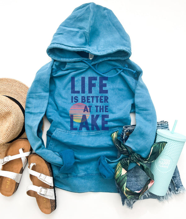 “Life Is Better At The…” Choose Lake, River or Beach  Vintage Hoodie.