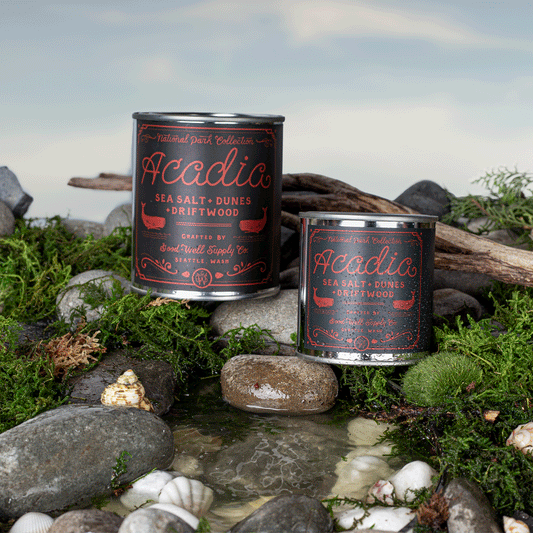 Acadia National Park Candle (Sea Salt, Pine, Pink Granite)