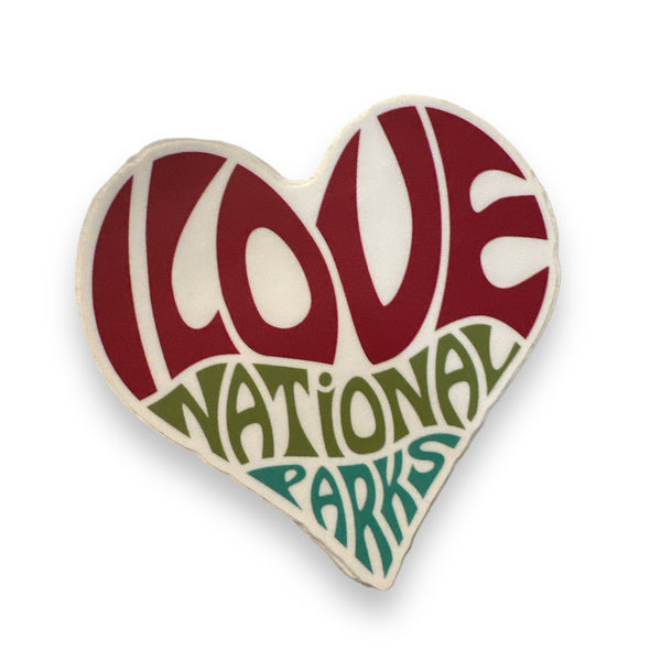 “I Love National Parks” Heartfelt Vinyl Sticker