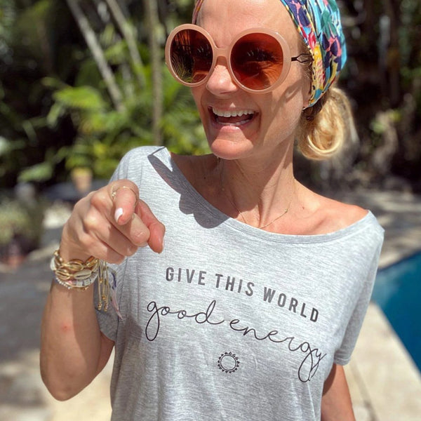 "Give This World Good Energy" - Off the Shoulder Tee