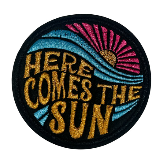 "Here Comes The Sun" Iron On Embroidered Patch