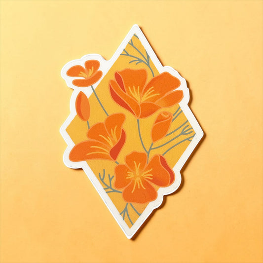 Poppies Diamond Vinyl Sticker