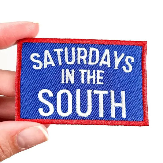 “Saturdays in the South” Embroidered Iron On Patch (Various Colors)