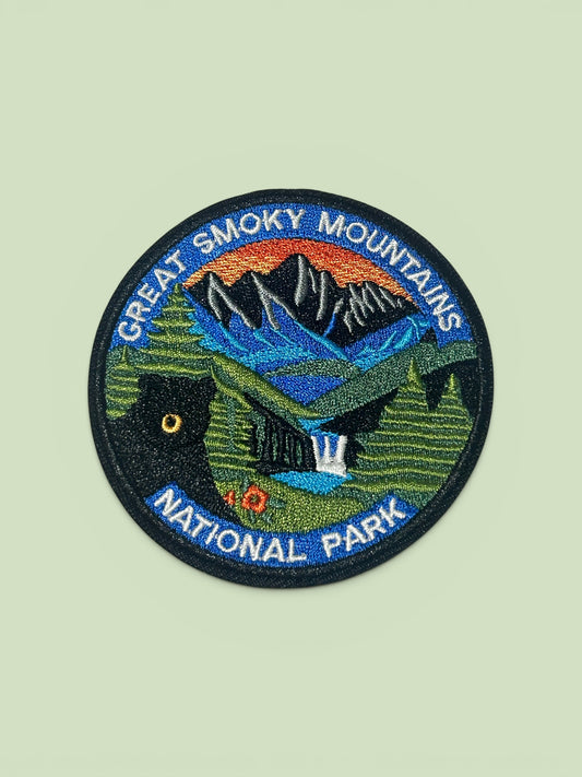 Great Smoky Mountains Round Iron On Patch