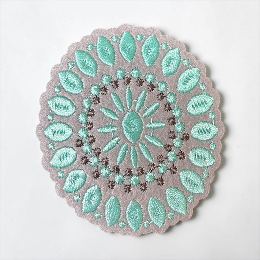 Turquoise Embellishment Iron On Patch
