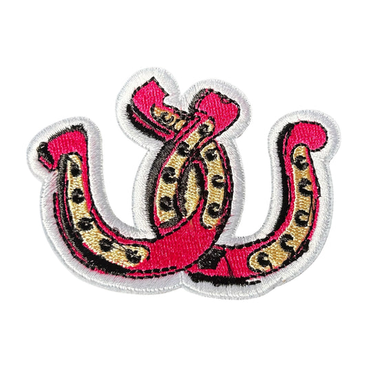 Linked Horseshoes Iron On Patch