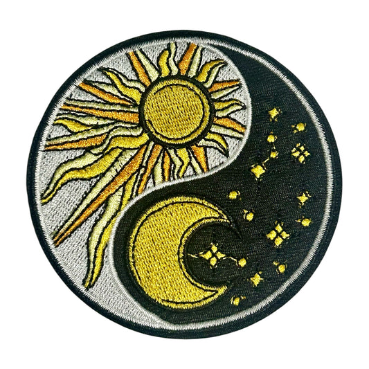 Light and Dark, Sun and Moon Yin Yang Iron On Patch