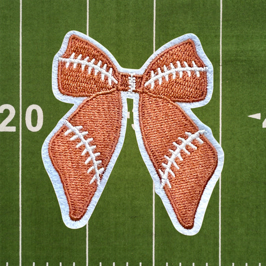 Football Bow Iron On Patch