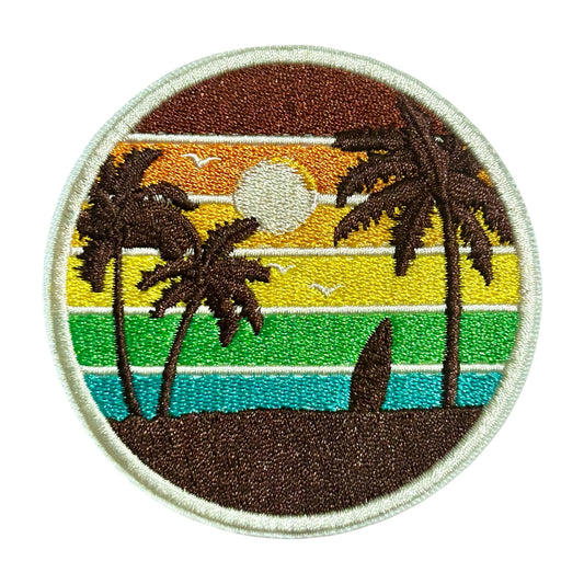 Beach Sunset Surfboard Iron On Patch