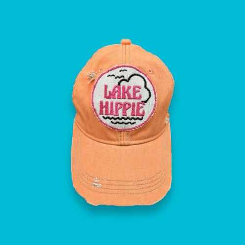 "Lake Hippie" Unisex Distressed Cap