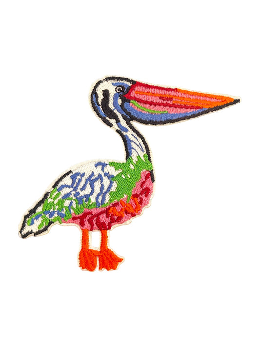 Colorful Pelican Iron On Patch