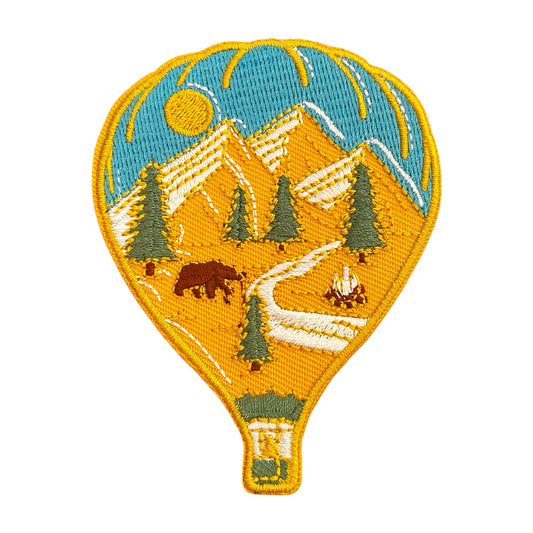 Mountain Hot Air Balloon Iron On Patch