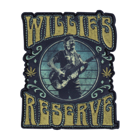 "Willie's Reserve" Willie Nelson Playing Guitar Iron On Patch