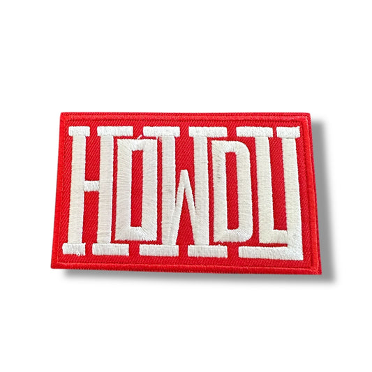 "Howdy" Extra Large Iron On Patch