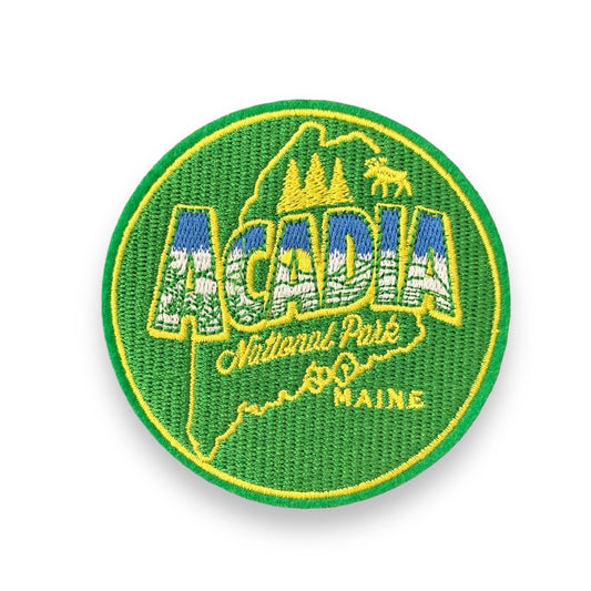 Acadia National Park Iron On Patch (Green) - Wander Together Outfitters