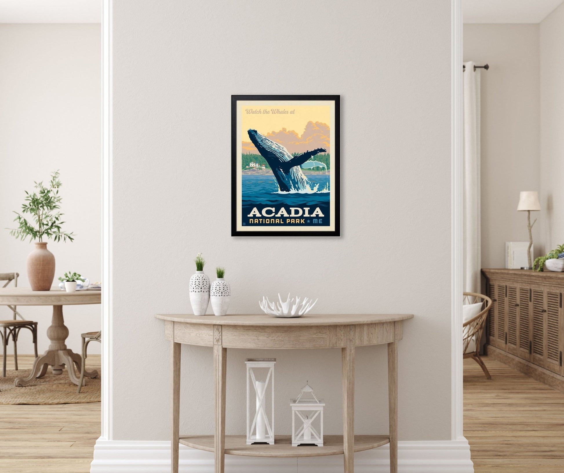 Acadia National Park: Whale Watching (63 National Parks) Art Print - Wander Together Outfitters