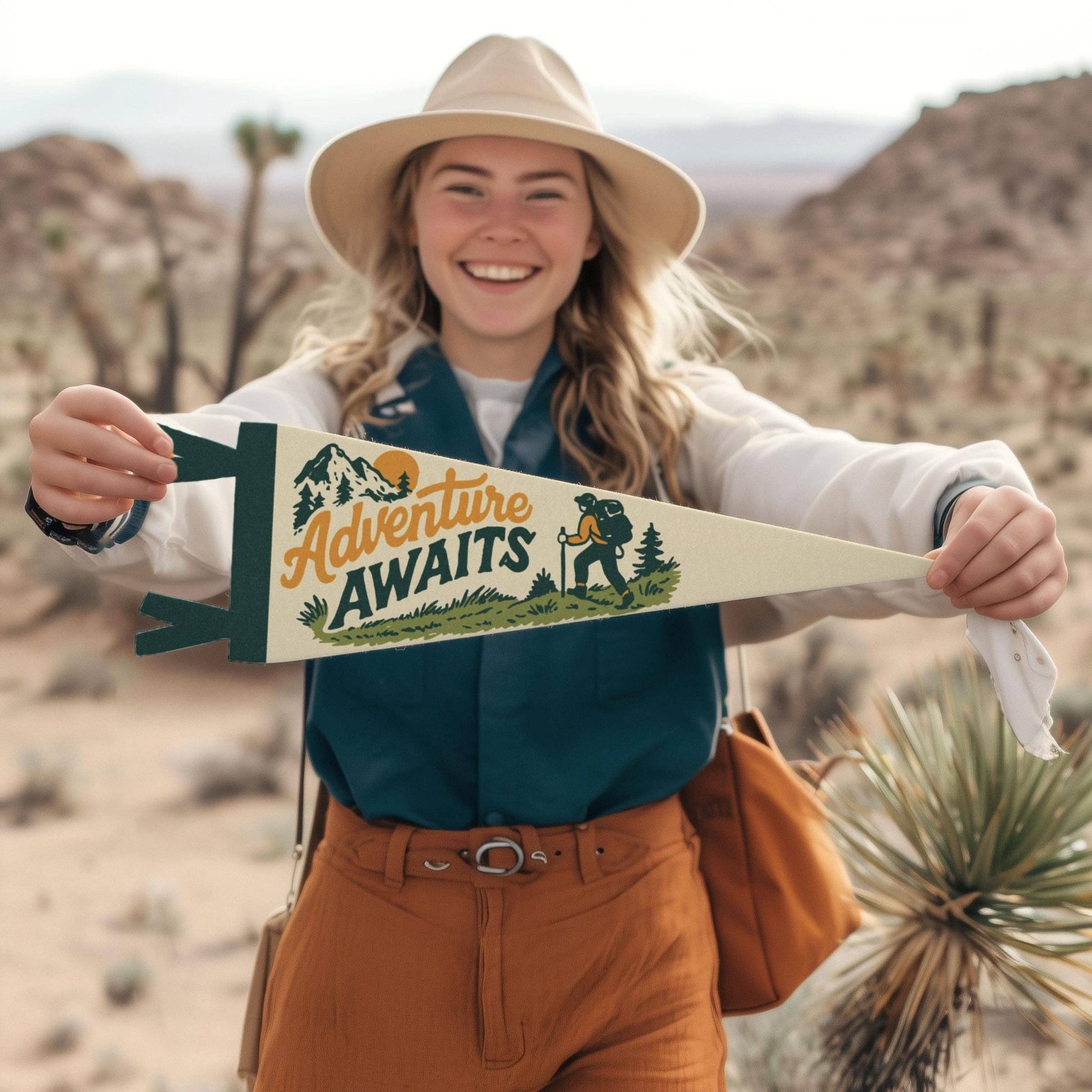 "Adventure Awaits" Felt Pennant - Wander Together Outfitters
